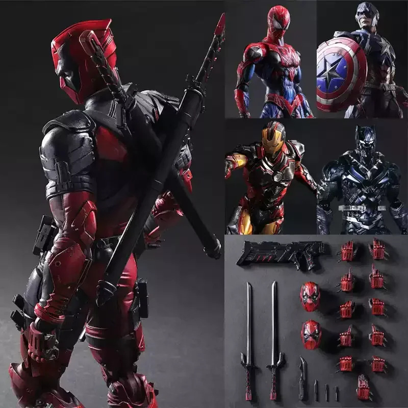 

Коллекционная фигурка Play Arts Marvel Avengers: Улучшенная версия, модель Человек-паук, Железный человек, декор для рабочего стола, подарки для взрослых фанатов