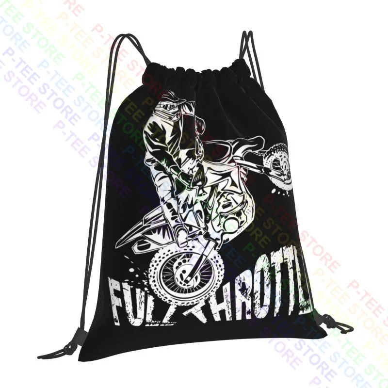 Off-Road Motocross Dirt Bike Full Throttle Drawstring Bags Gym Bag Hot Training 3d Printing School Sport Bag