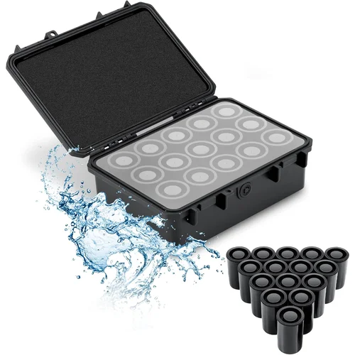 Imagen 1 del producto JJC Estuche protector de película resistente de 35 mm para 15 rollos de película de 35 mm 135 IP67 contenedor de almacenamiento de rollo de película impermeable y sellado ligero