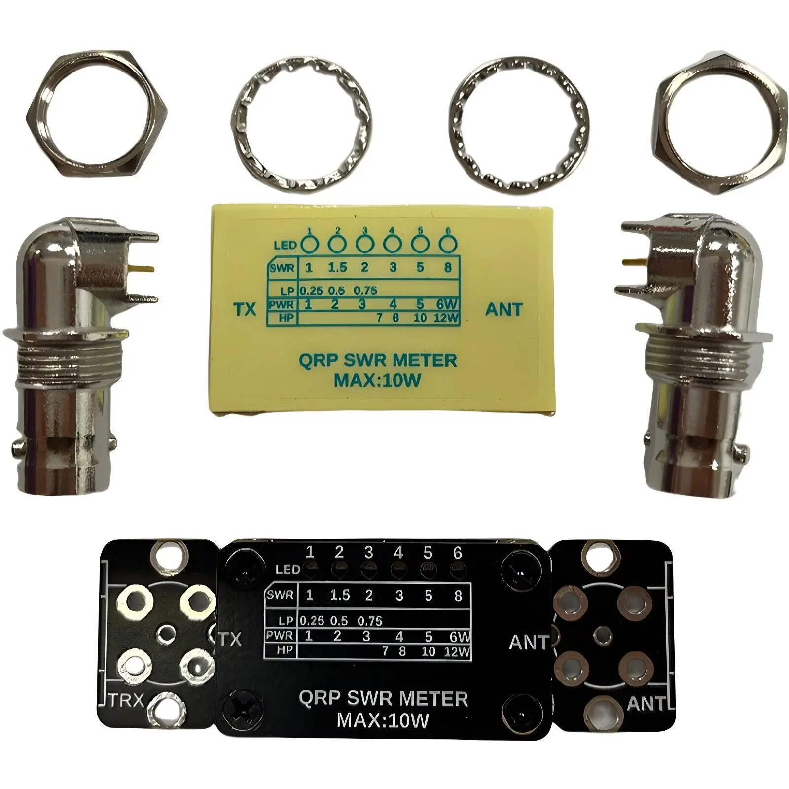 QRP SWR Meter 1-50MHz QRP SWR Meter Kit 10W Removable BNC Pad Design