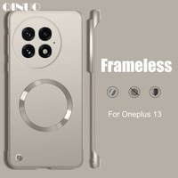 Luxury Frameless Metallic Paint Case For Oneplus 13 12 Ace 3 2 Pro 3V 2V 1+13 For Magsafe Magnetic Shockproof Thin Matte Cover
