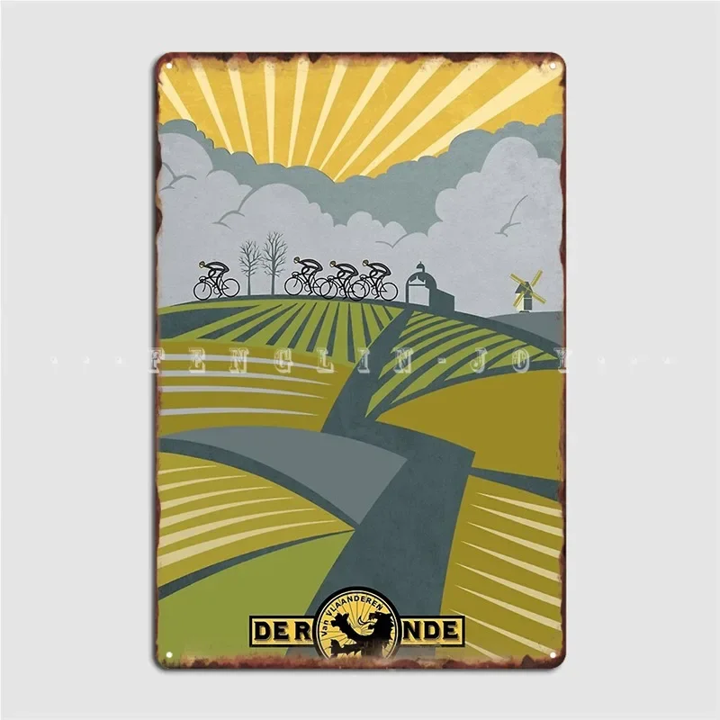 Retro Vlaanderen Cycling Poster Metal Plaque Club Home Garage Club Custom Wall Decor Tin Sign Poster