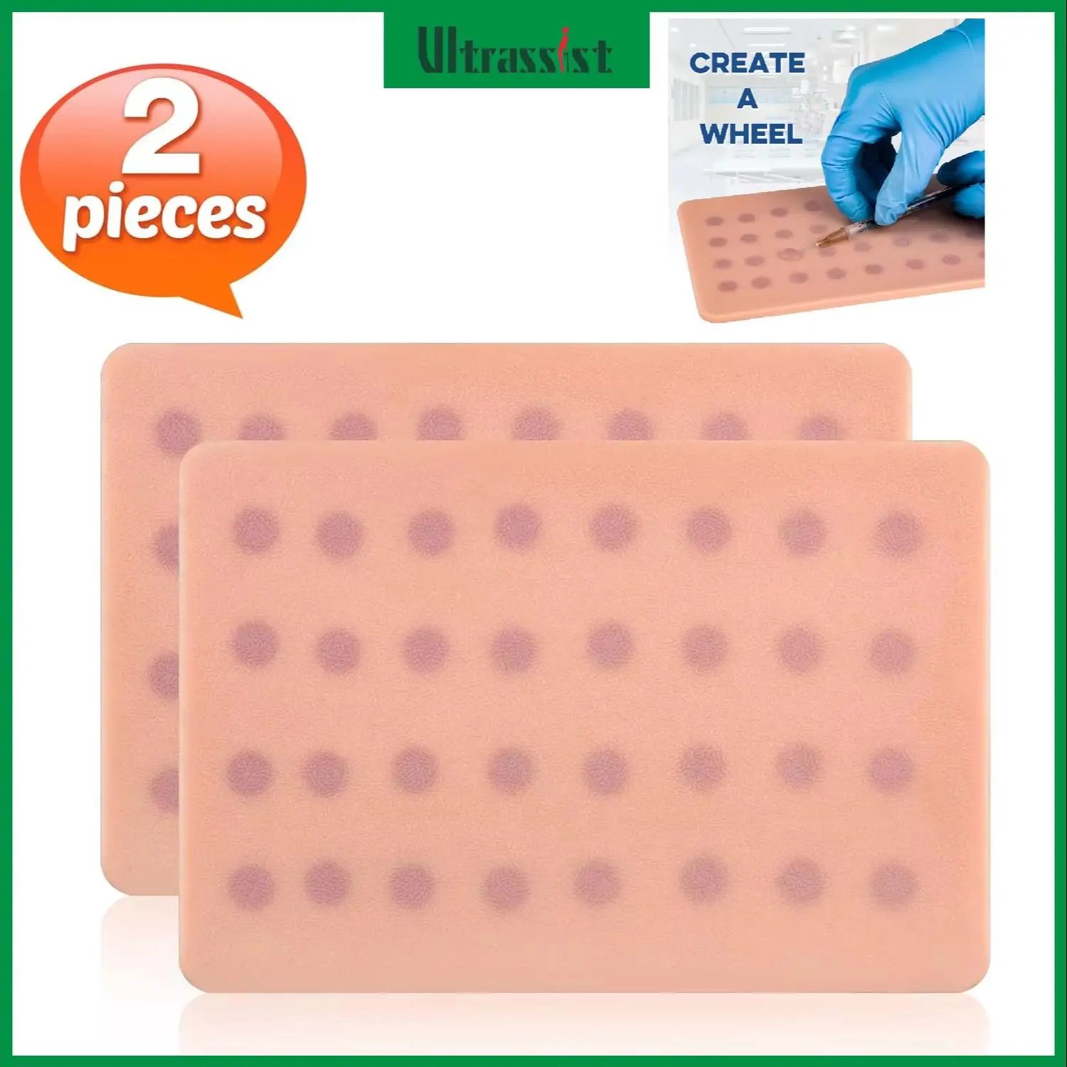 Ultrassist Intradermal Injection Pads 32 Injection Spots Simulate Skin Wheal Bleb Blisters for Medical Student Reuse Practice