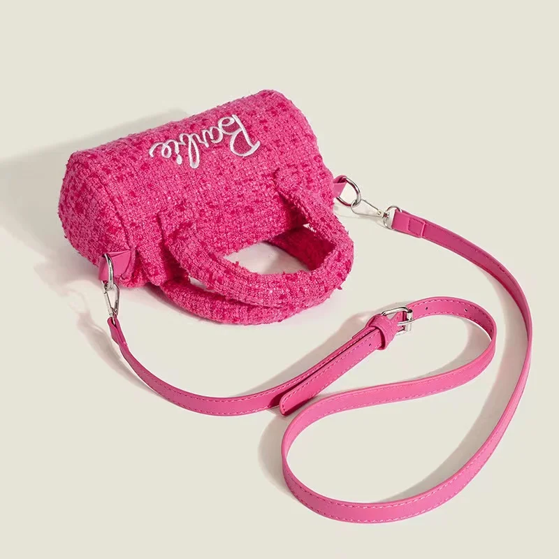 Borsa per cuscino Barbie di Design di nicchia cilindro di fragranza rosa accessori per donna a tracolla per ragazze borsa da esterno regalo di moda