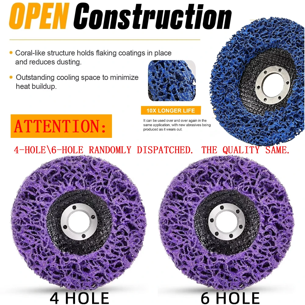 1PCS100/115/125mm Coral Disc Poly Strip Disc Diamentowa tarcza szlifierska do szlifierki kątowej Usuwanie rdzy z farby Czysty Abrasiv — zdjęcie 7