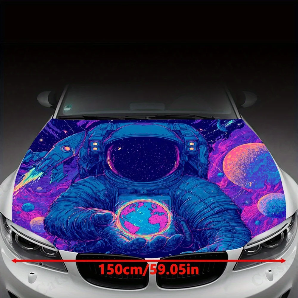 Outer Space Astronauts Car Hood Stickers,cool Patterns,packaging,car Modification Film,parts,accessories,custom Personalized Dec