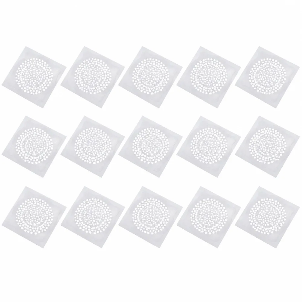 15 PCS Disposable Hair Catcher Nonwoven Fabric Stick On Drain Stopper 5.91*5.91 Inch Anti Blocking Sink Strainer Shower Drain