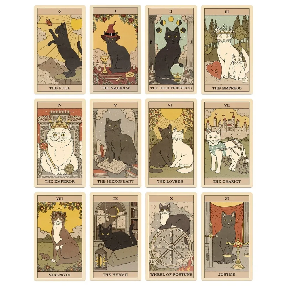 10.3*6cm Cats Rule the Earth Tarot: 78-Card Deck for the Feline-Obsessed