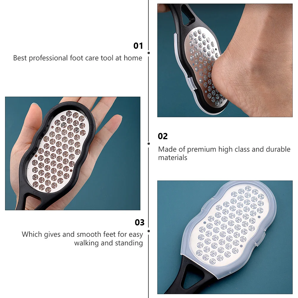 

1Pcs Foot Dead Skin Remover Stainless Steel File Black Durable Pedicure Tool Callus Remover Exfoliating Hard Skin Care