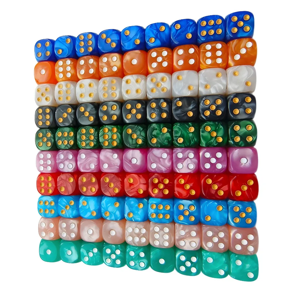 10 pièces ensemble de 12mm rond perle motif Point dés numérique jeu de dés Rpg COC Dnd jeu de société en cours d'exécution groupe divertissement dés Dnd