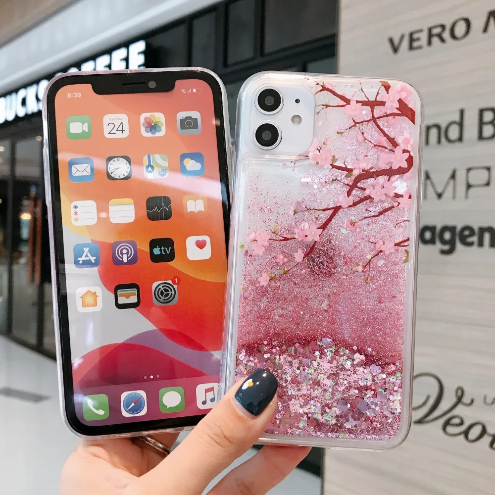 Rosa Flüssig-Quicksand-Hülle für Samsung Galaxy S24 S23 S22 S21 Plus S25 FE S26 Ultra A56 A55 Glitzer Blumen Bling Klare TPU-Abdeckung – Detail 7