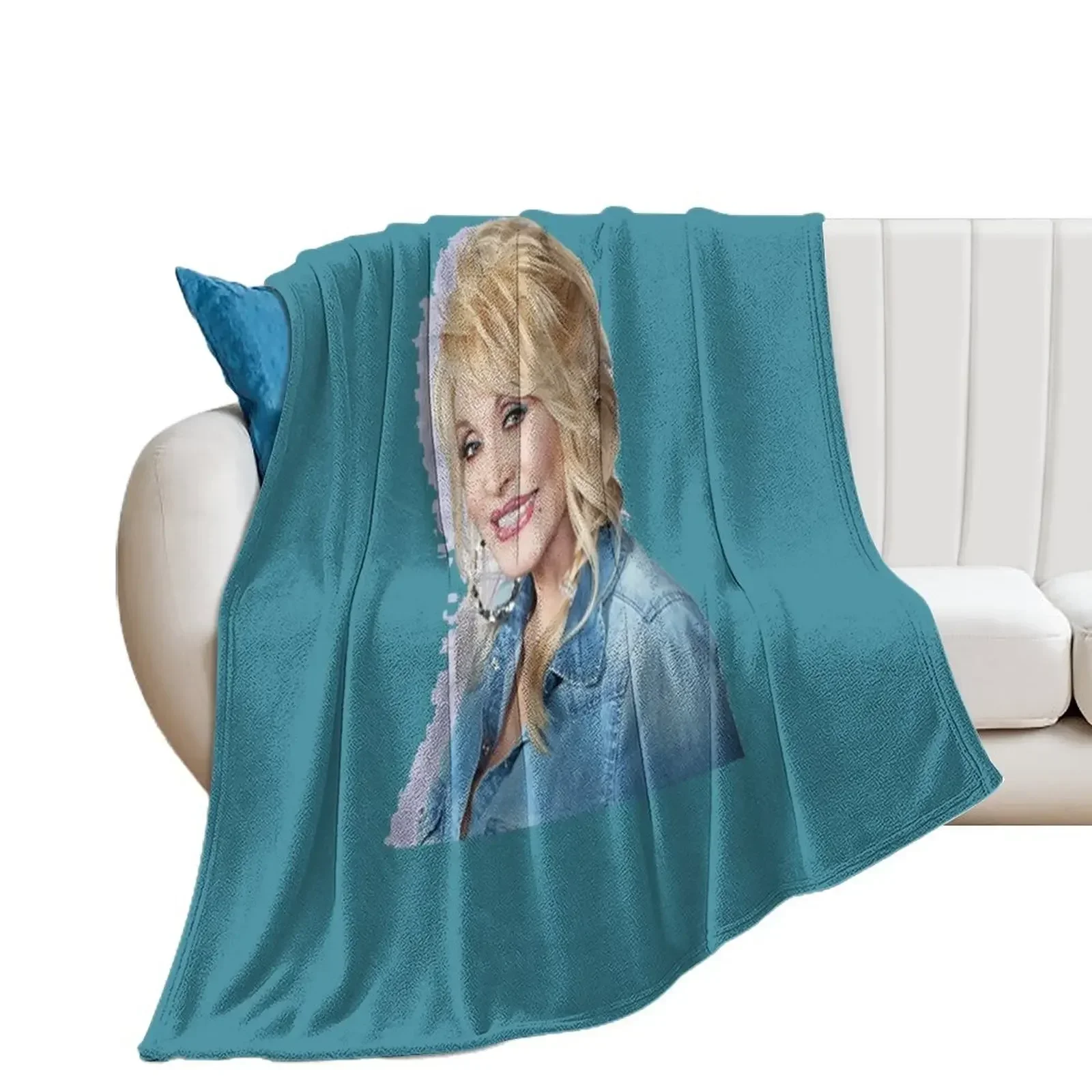 

Nice Portrait of Dolly in Jeans Throw Blanket Single Furry Blankets