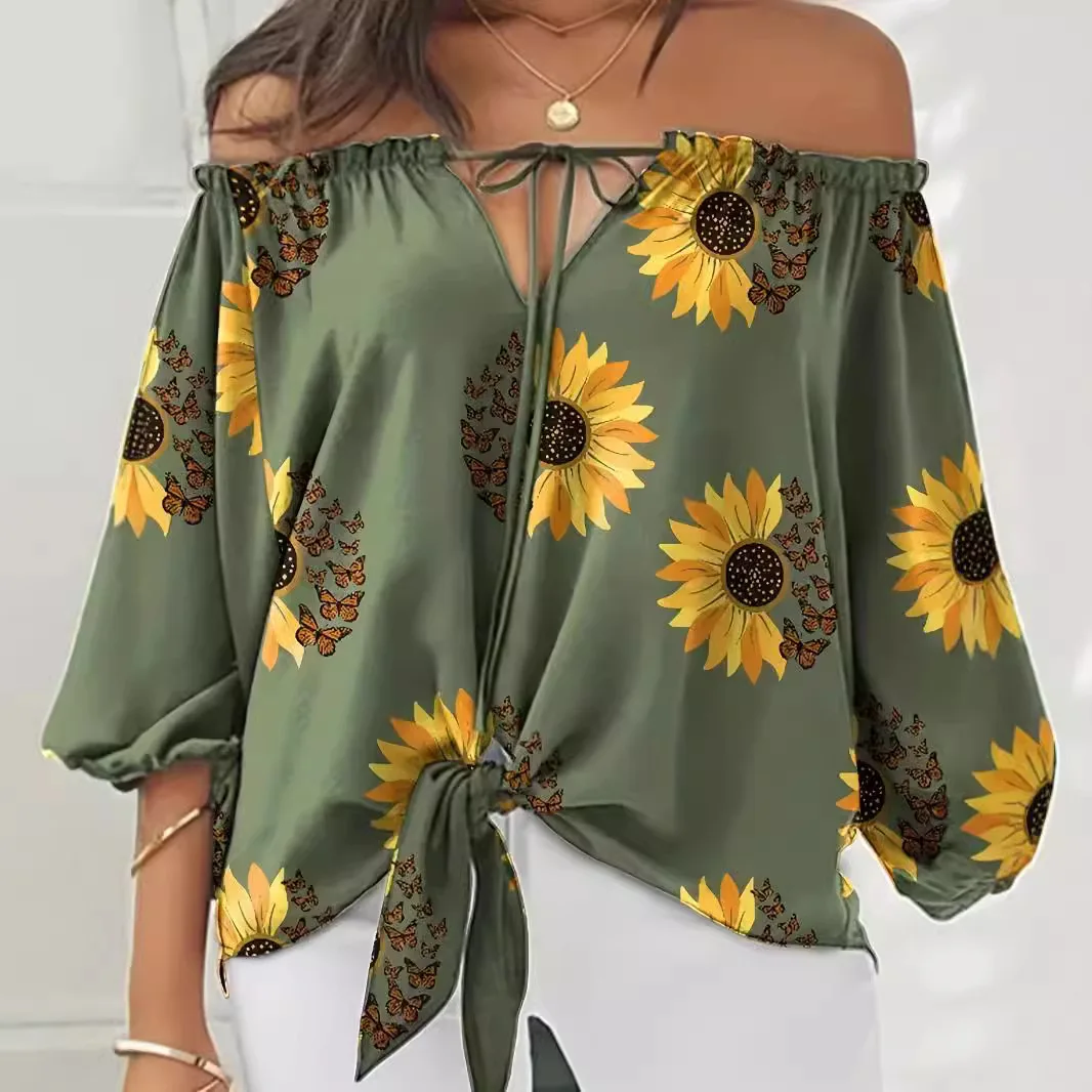 محطة مستقلة عبر الحدود Amazon AliExpress عصرية ومثيرة جديدة مطبوعة بكتف واحد للسيدات cw63872