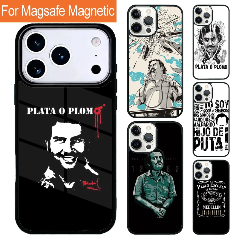 Narcos TV Series Pablo Escobar Magnetic Wireless Phone Case For iPhone 17 Pro 16 15 13 12 11 Pro Max Air 14 Plus Magsafe Cover