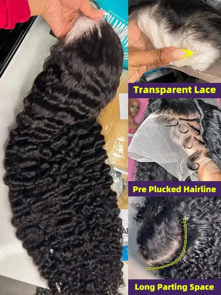 Luvkiss مجعد الباروكات 13x4 13x6 Hd الدانتيل الباروكة الأمامية شعر الإنسان موجة عميقة الشعر البشري 5x5 إغلاق الدانتيل ارتداء الذهاب غلويليس شعر مستعار للنساء