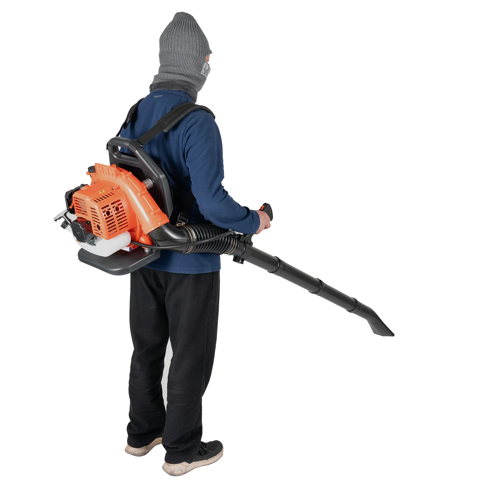 Powerful 1250W Gasoline Leaf Blower, 47.2CC Engine, 7000r/min Speed, Adjustable Backpack Design, Long-lasting Operation, Easy