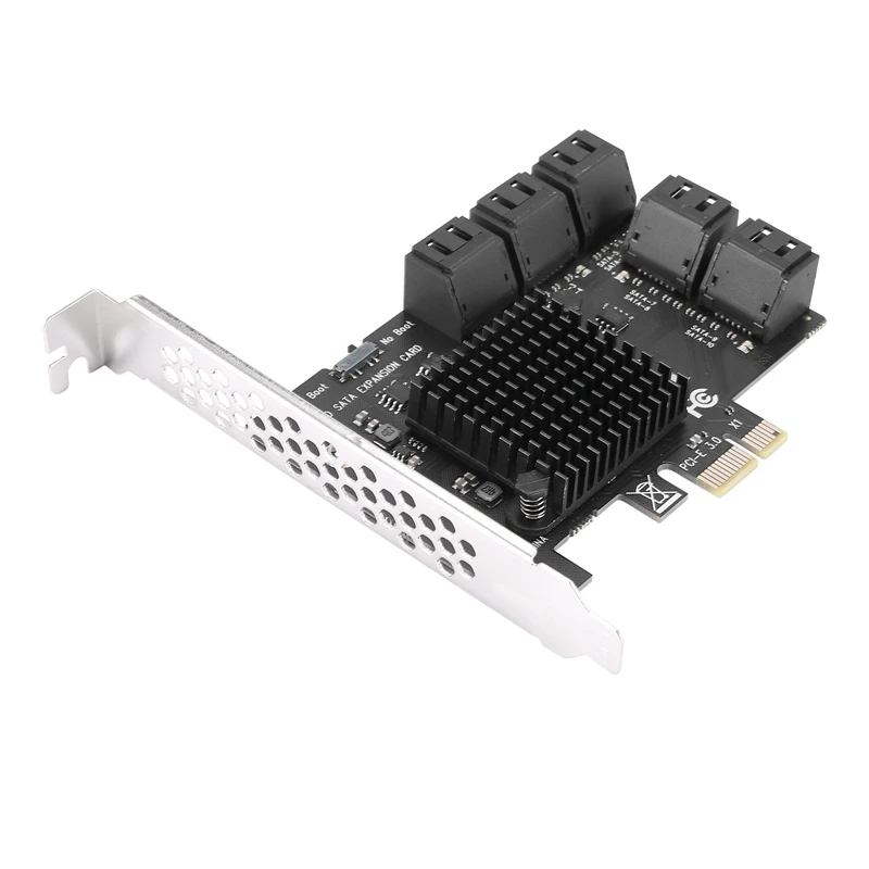 10 Port SATA 3.0 To Pcie X1 Expansion Card PCI Express SATA Adapter SATA3 6G Converter With Heatsink For Windows