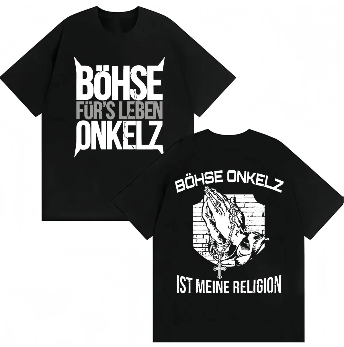 Футболки Rock Band Böhse Onkelz T-shirts Ist Meine Religion для мужчин и женщин, винтажные хип-хоп футболки, оверсайз, хлопковые, повседневные, уличная одежда