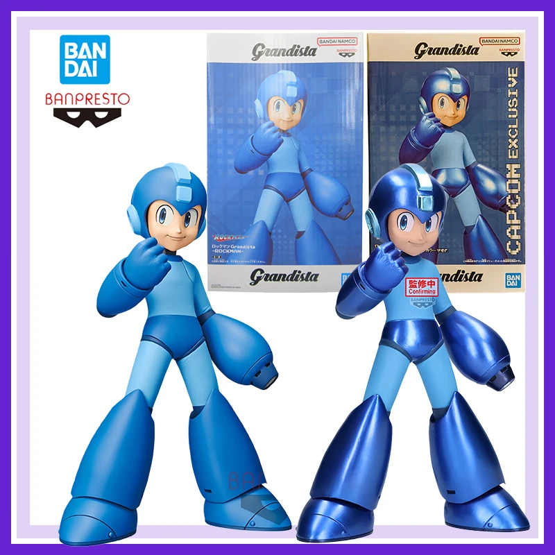 

In Stock Bandai Banpresto Rockman Grandista Metallic Color Mega Man Anime Action Figures Model Genuine Boxed Toy Collect 22Cm