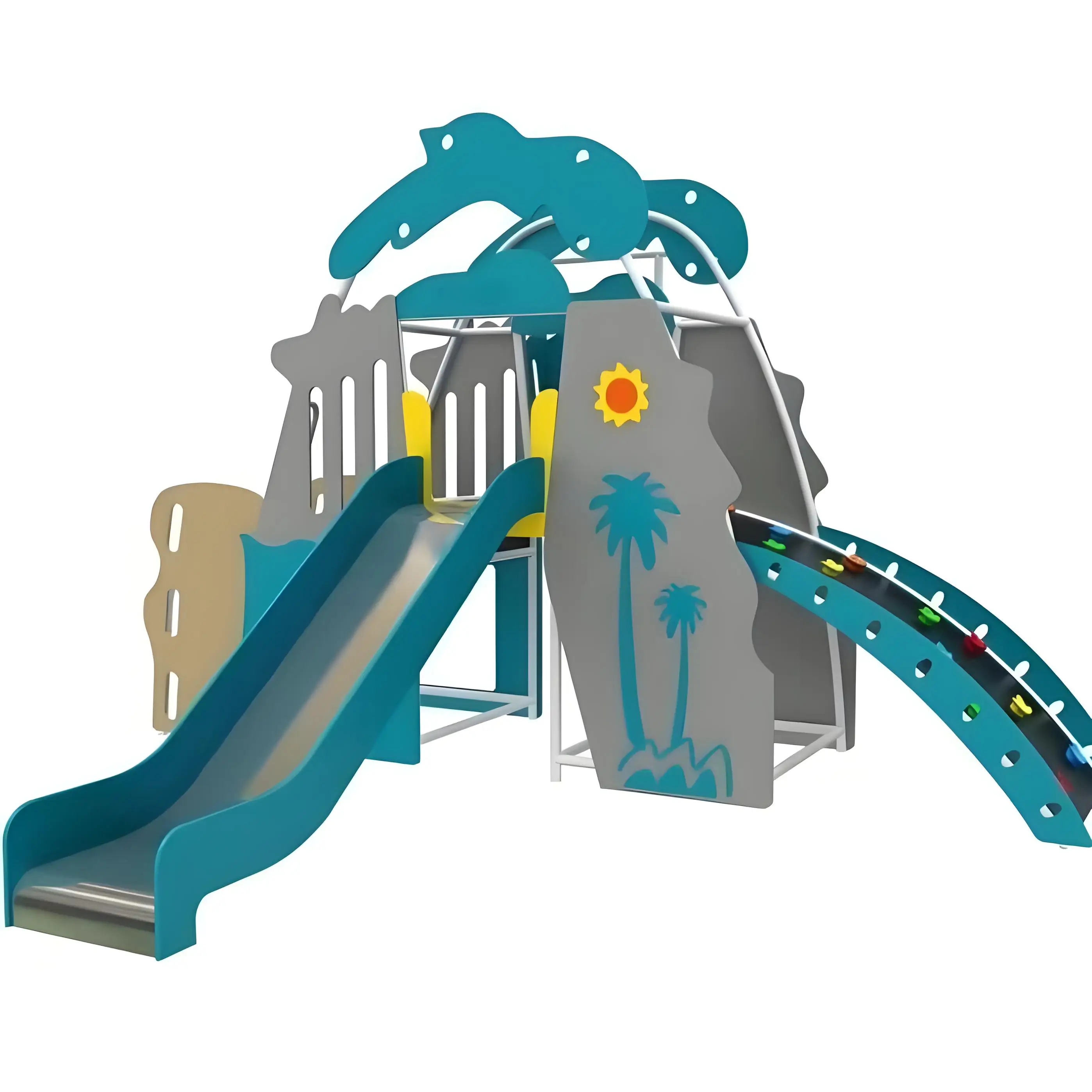 EO-Community Sales Office Park Scenic Area Children's Outdoor Large Amusement Facilities Luxury Custom PE Board Slide&