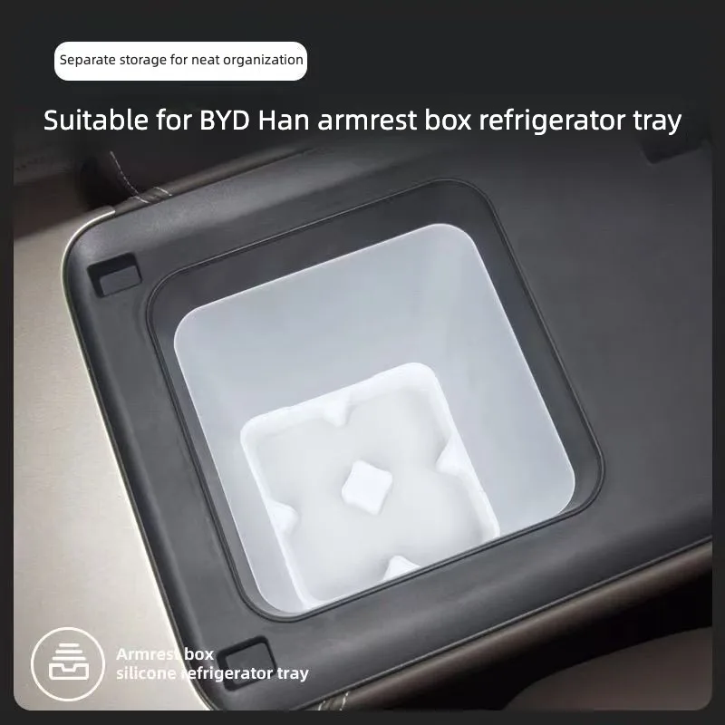 For BYD Han 2025+ EV/Dmi Central Control Refrigerator Beverage Fixing Grid Silicone Pad Anti Slip Cup Holder Modify Accessories