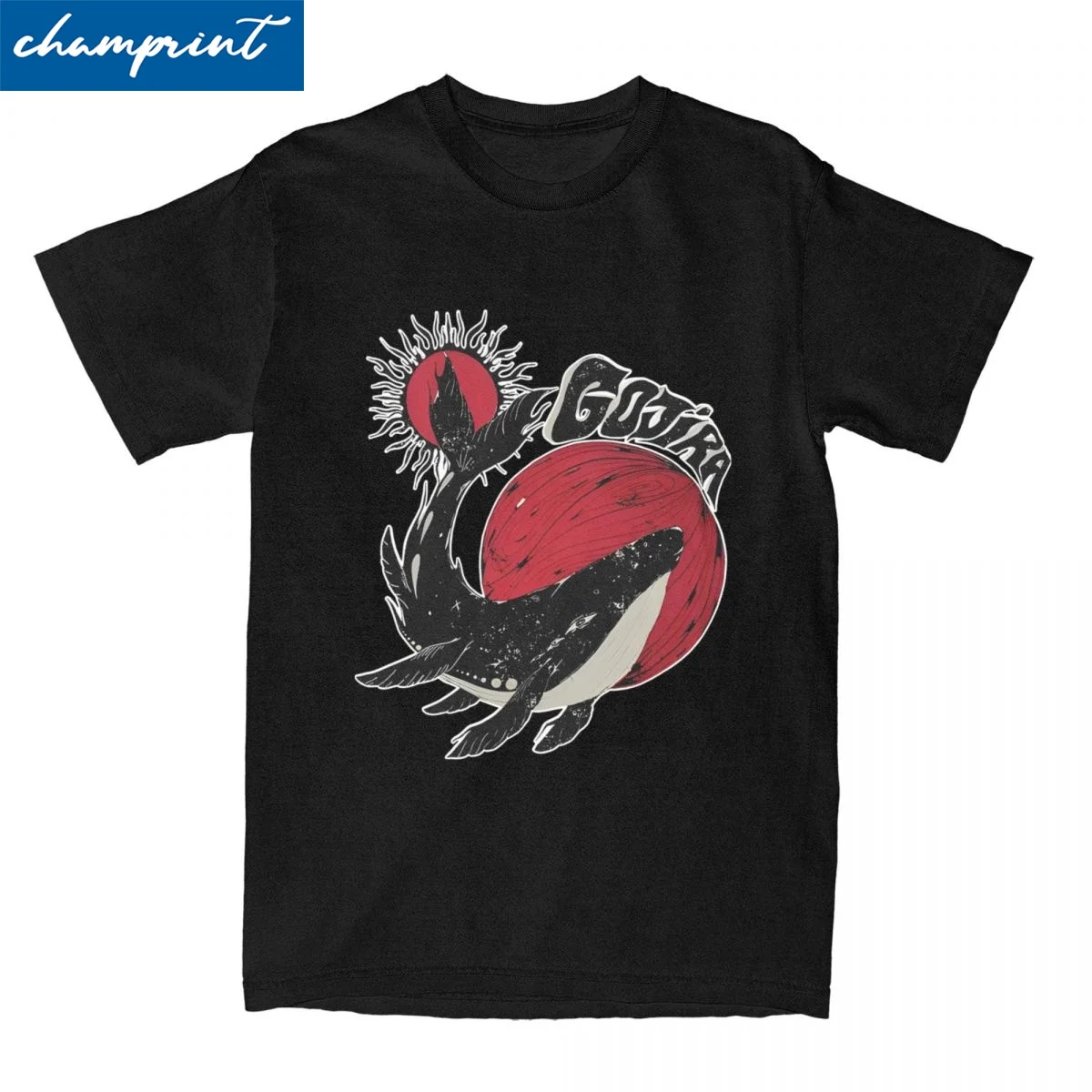 Whale G-Gojiras Band T-Shirt Men's 100%Cotton Tops Priting Heavy Metal Gothic O-neck Short Sleeve