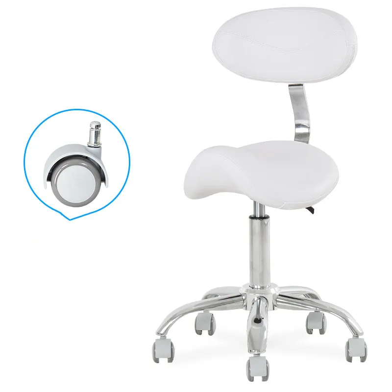 Dental Mobile Chair Ophthalmic Saddle Chair Doctor\'s Stool PU Leather Dentist Chair Saddle Stool Rolling Ergonomic Swivel Chair