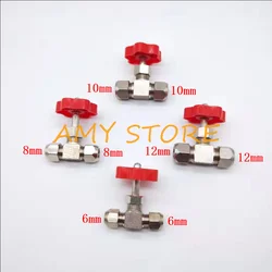 1Pc Needle Valve Brass 6mm 8mm 10mm 12mm Pipe High Pressure Swagelok Ferrule Durable Tube Flow Control Globe Valve Adapter