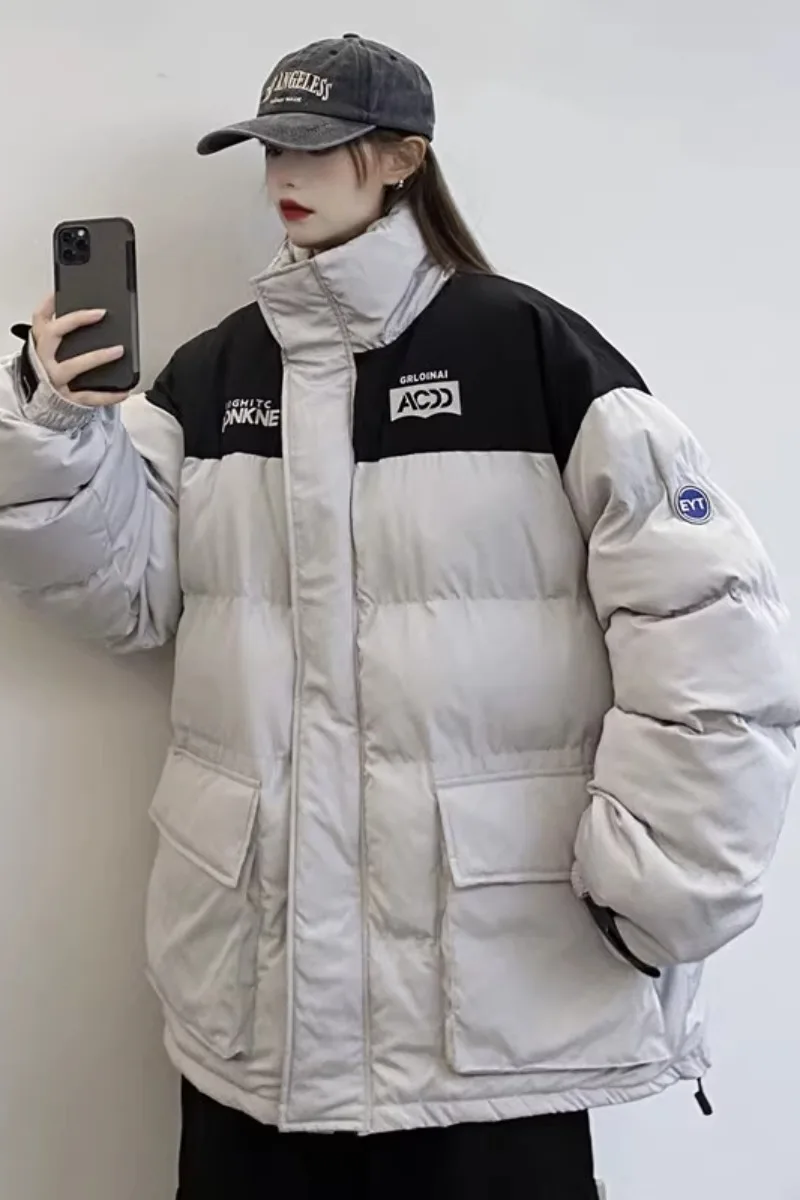 Autumn Winter Loose Jacket Short Coat Women Overcoat Solid Cotton-padded Clothes Female Parka Outerwear