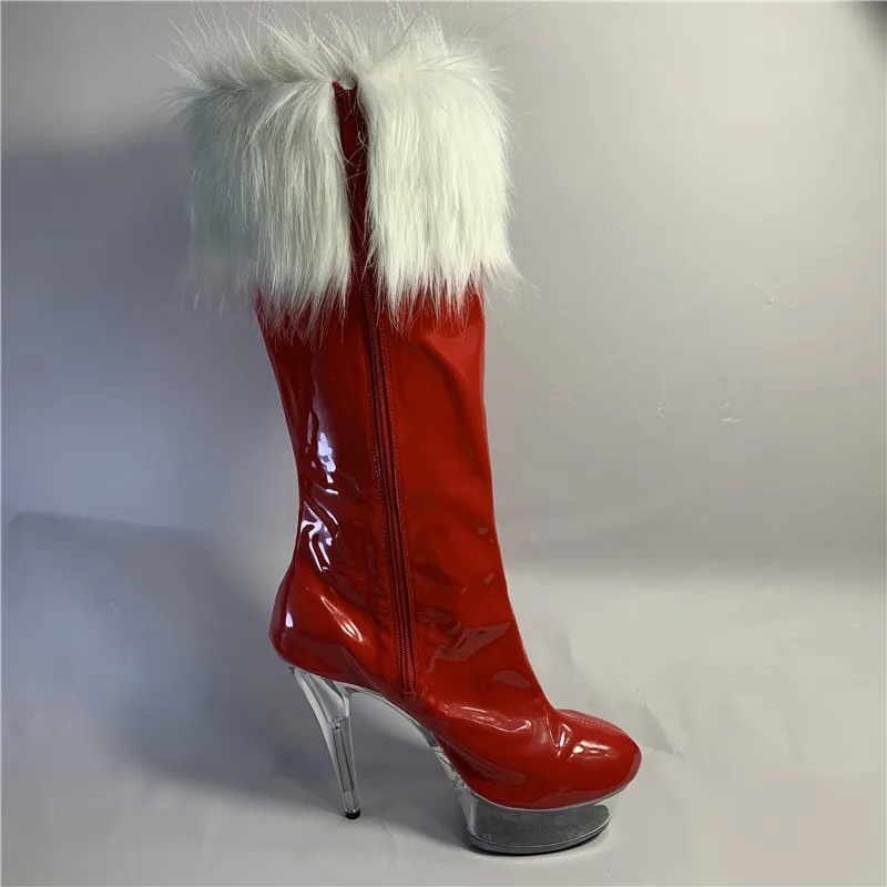 

Sexy 15cm heeled boots, suede and PU fall/winter wool shoes, Christmas gifts, high boots