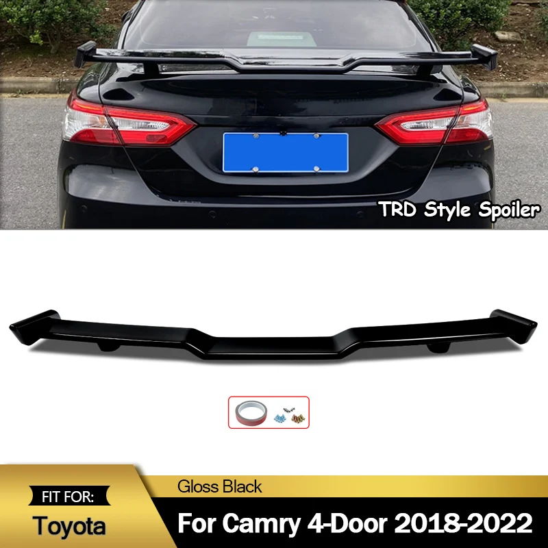 

MAGICKIT CAR Accessories TOOLS For 2018-2022 Toyota Camry Gloss Black Rear Spoiler ABS