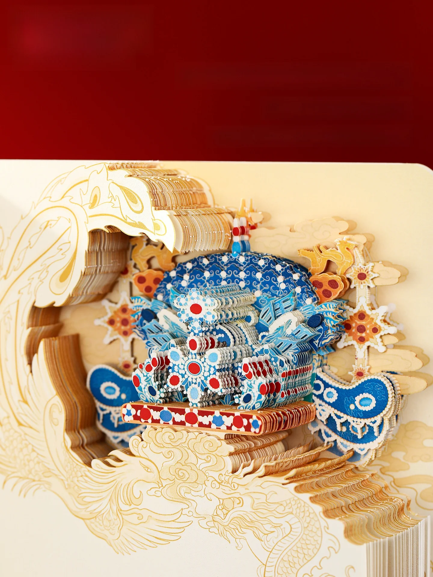 New  Museum Phoenix Crown 3D Paper Sculpture Notebook Journal Stamp Book Graduation Gift for Classmates Creative Cultur...