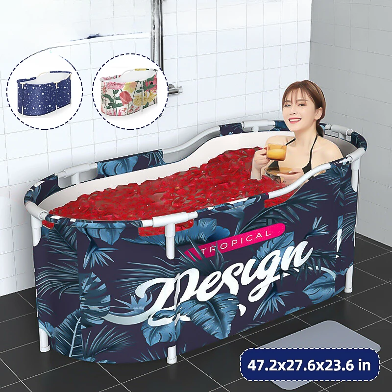 Bath Sauna Adult Folding Bathtub Insulation Bath Barrel Household Spa Bath Large Tub Thickened Adult Bathtub Full Body Hot Tub