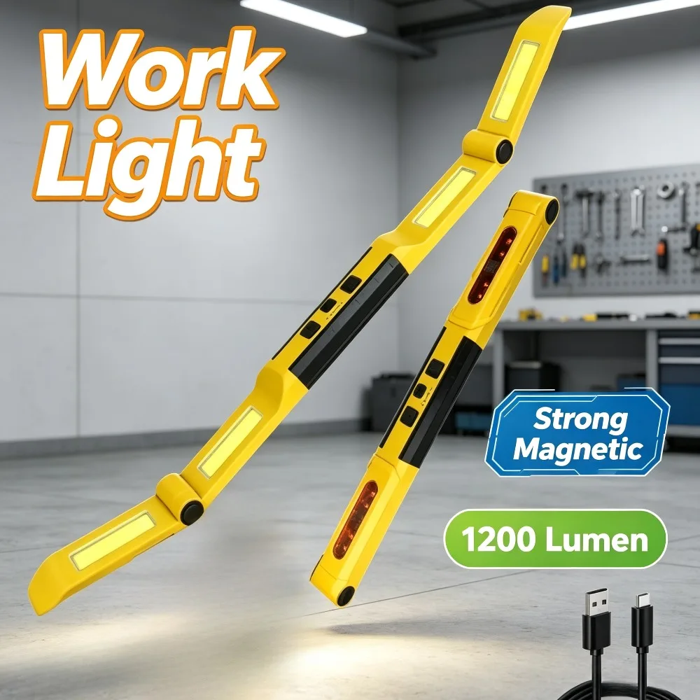 Super Bright COB Portable Magnetic Work Light With Hook Rechargeable Torch or Auto Repair Outdoor Emergency Lighting