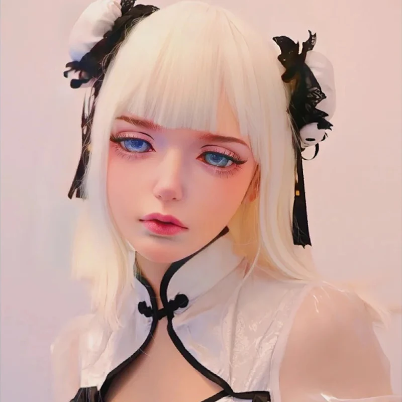 

BJD Resin Half Head/Full Head Masks Kigurumi Eyes Crossdress Cosplay Japanese Anime Role Lolita Masks Eyes And Wig