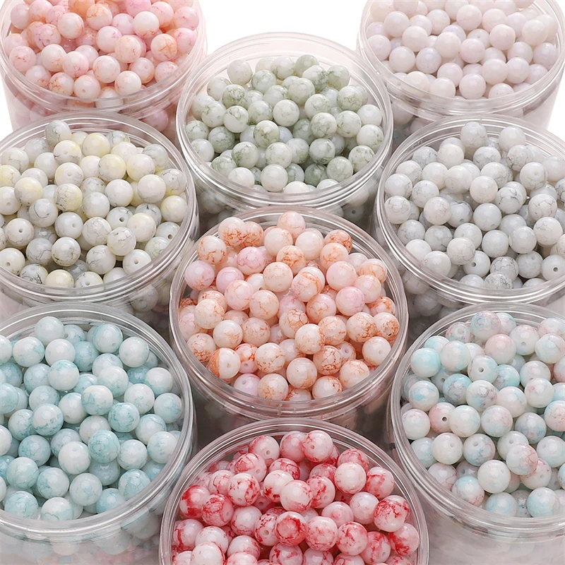 

NEW 10mm 20pcs Gradient-tinted glass beads Loose Spacer Beads for Jewelry Making DIY Bracelet Necklace Pendant Earrings