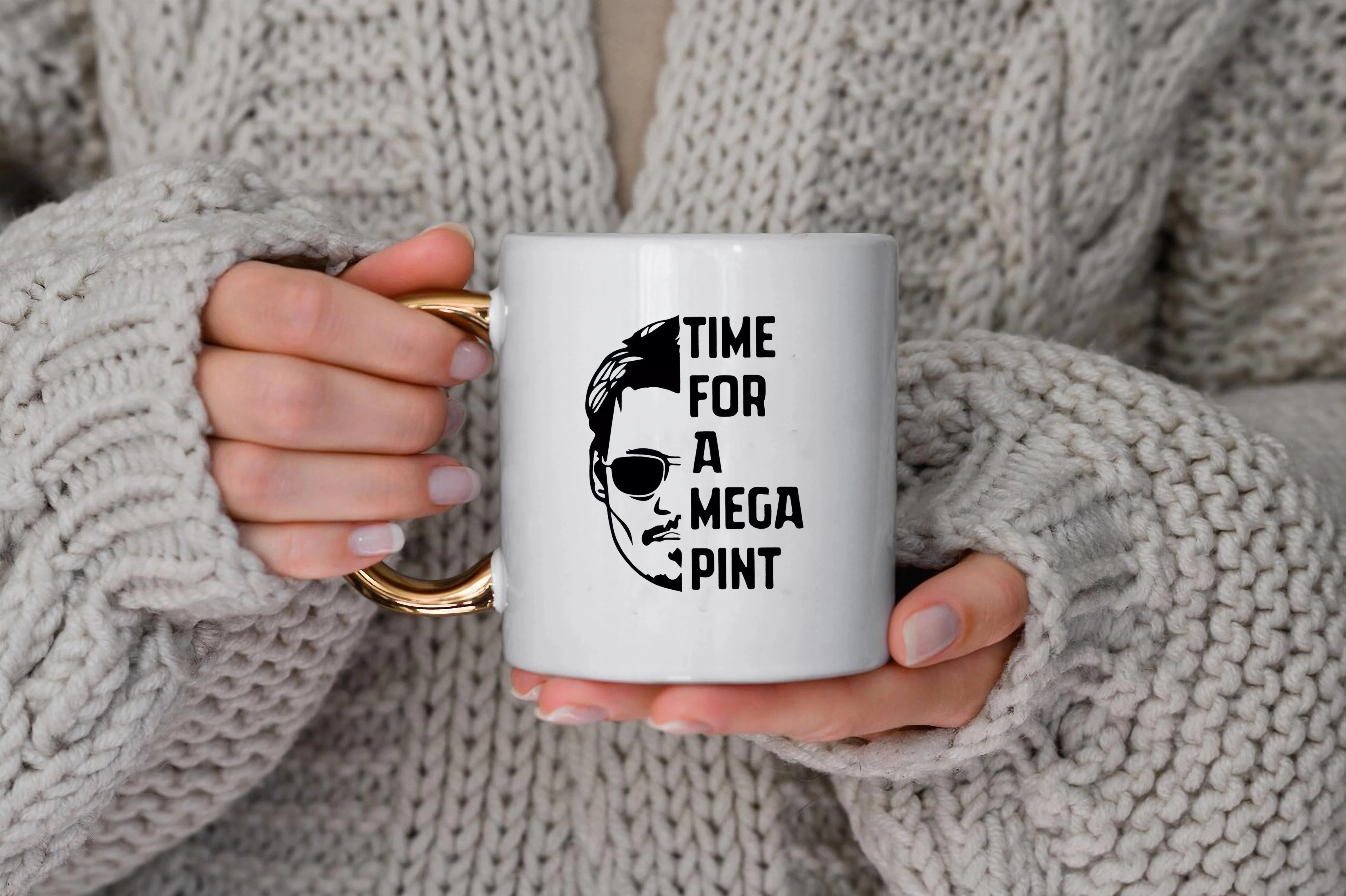 Time For a Mega Pint mug Funny Johnny Depp coffee mug Justice for Johnny Depp Wine Lover ceramic mug Sarcastic mug