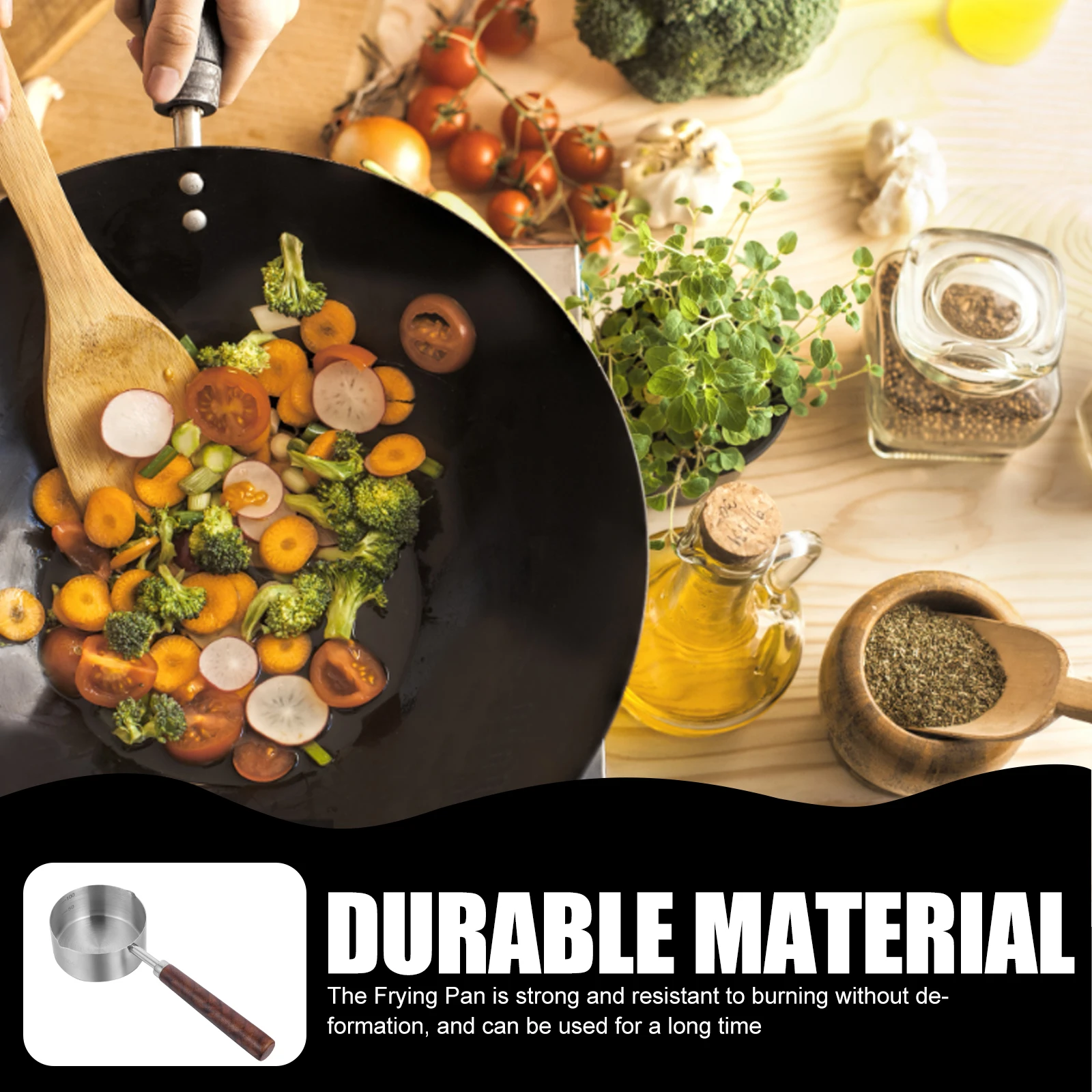 

Stainless Steel Frying Pan Nonstick Ergonomic Handle Heat Resistant Compact Multi Purpose 250Ml Egg Pan For Meals