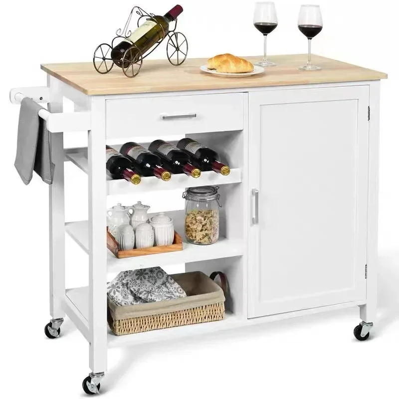 

Modern Mobile Hotel Serving Storage Trolley Shelf Utility Rolling Kitchen Island Cart on wheels, kitchen island trolley