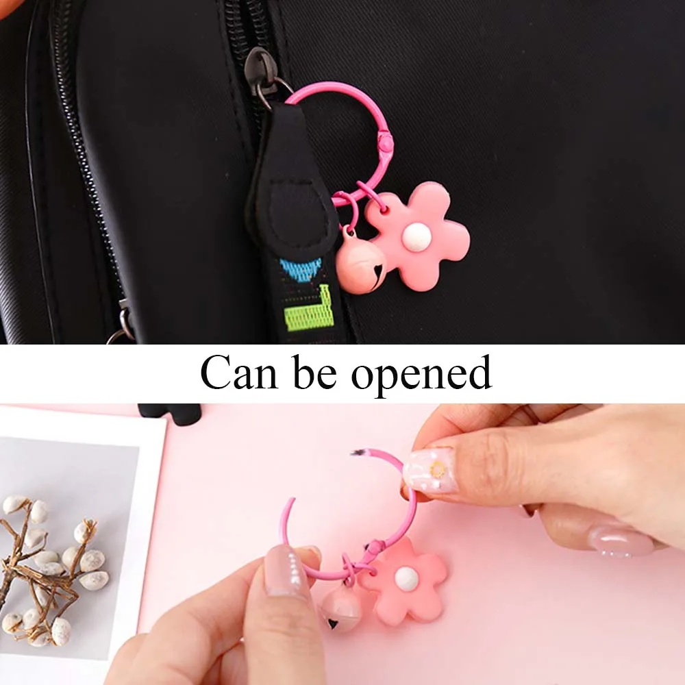 الفتيات أنيقة المرأة لون الحلوى الكورية الأزياء والمجوهرات حقيبة قلادة زهرة المفاتيح حلقة رئيسية