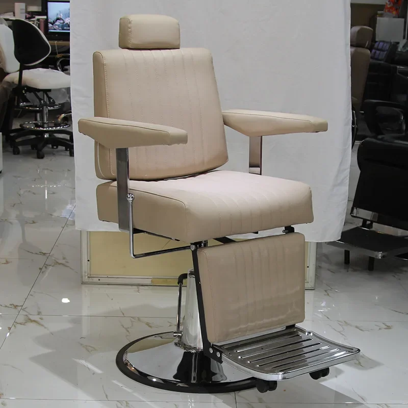 # Modern Luxury Leather Reversible Rotating Lift Barber Chair Adjustable Seat Height For Barber Shop Commercial Use