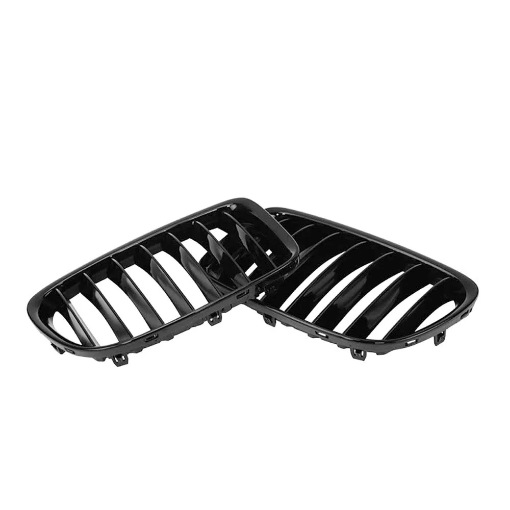 1 Slat Front Bumper Kidney Grille Grill Gloss Black Racing Grills Replacement  For-BMW X1 Series E84 SDrive XDrive 2009-2016