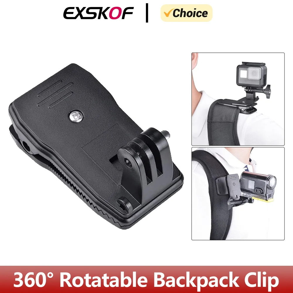 360° Rotatable Backpack Clip Strap Quick Mount For GoPro Hero 13 12 11 10 9 8 7 Insta360 X2 X3 X4 DJI Osmo Action 5 4 3 2 Camera