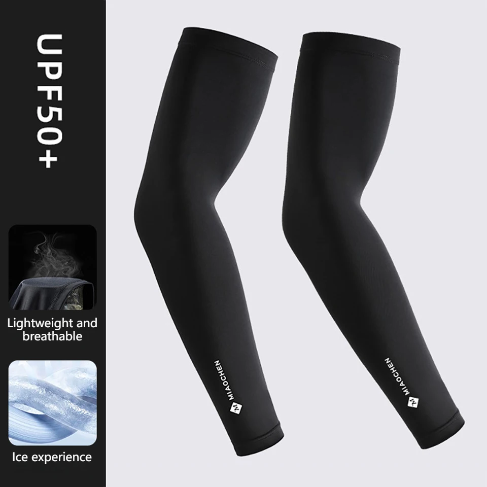 GTUBIKE 1 Pair New Ice Silk Sleeves UV Protect Breathable Cycling Arm Sports Outdoor Unisex Elastic Quick-dry Summer Sleeves