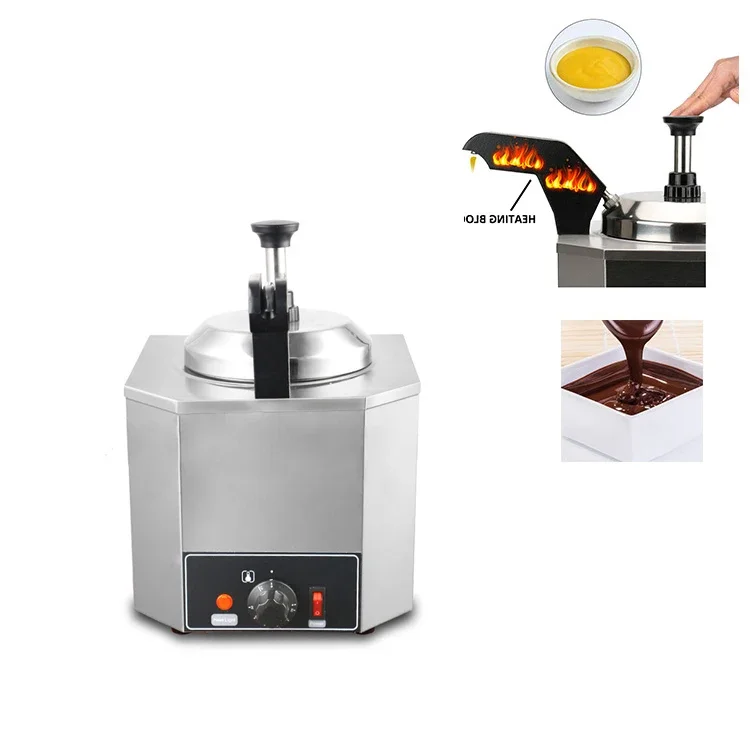 Single barrel hot nachos cheese warmer with pump electric stainless steel sauce dispenser