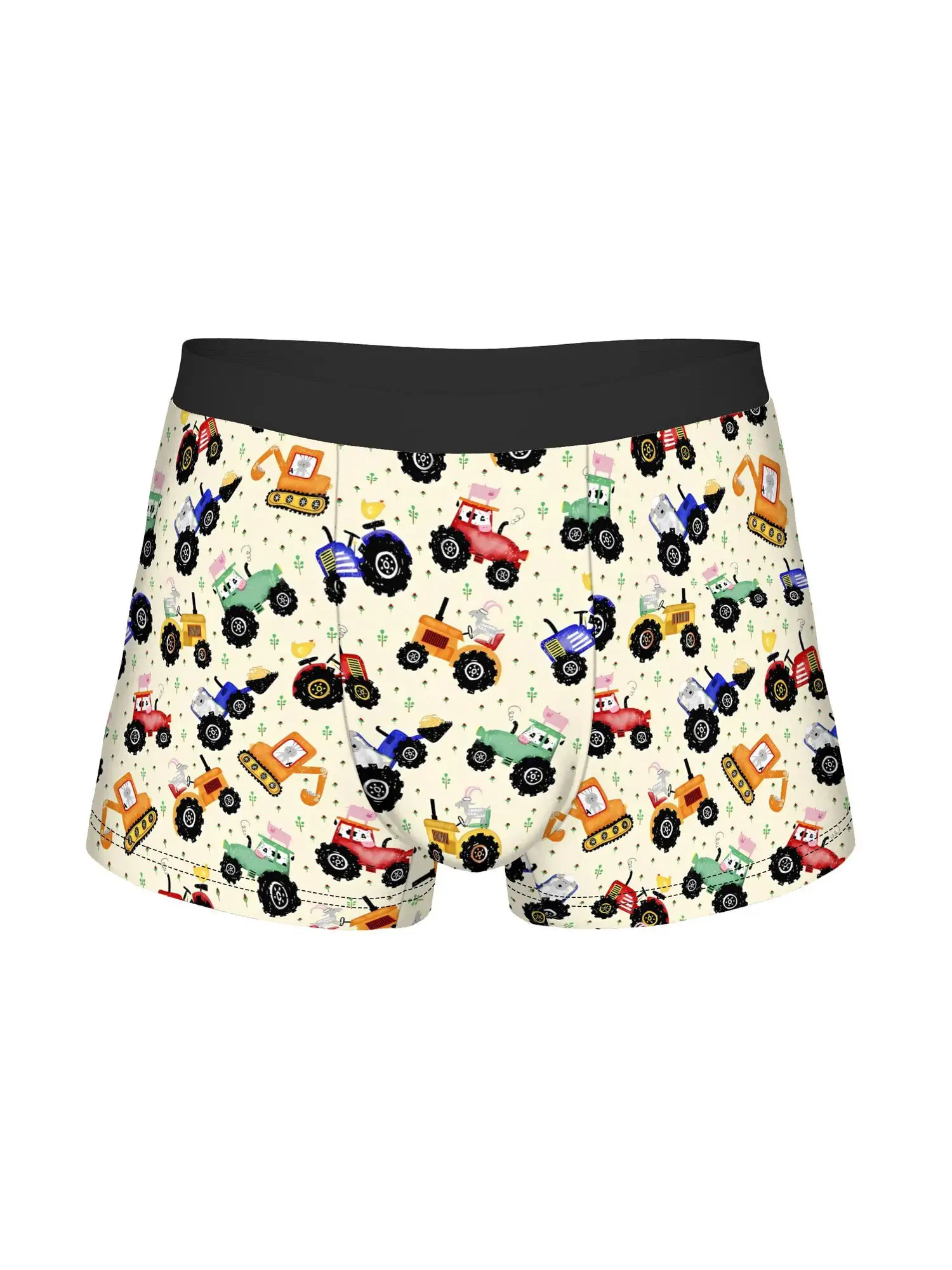 

Farm Tractor Trucks Men'S Boxer Briefs, Style Print Breathable Underwear, Comfortable Daily And Casual Wear