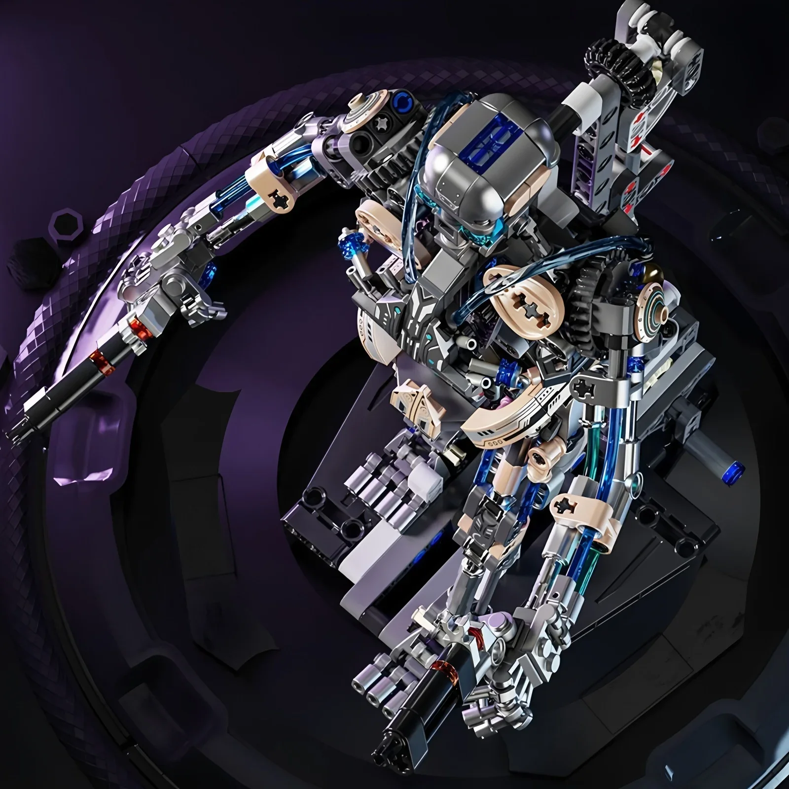 Skelett-Roboter-Baustein-Set, Modell, mechanische Montage, 13091, 692 Stück, Lernspielzeug für Jungen mit LED-Leuchten