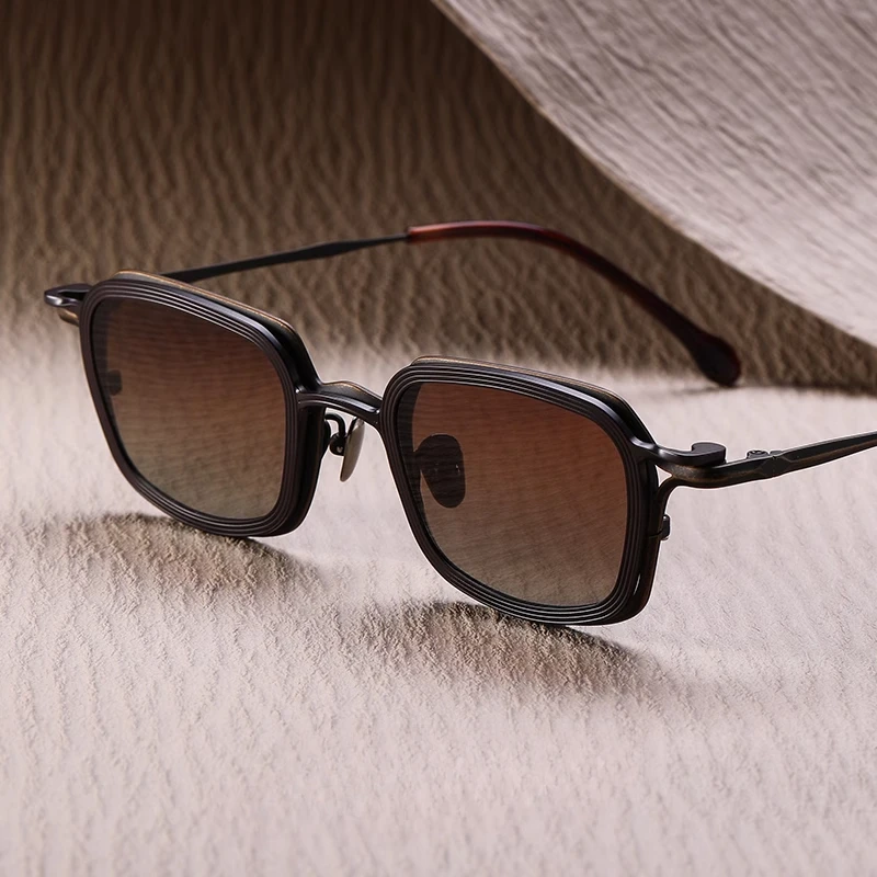 

Magnetic hanging ultra light pure titanium retro art anti-blue light male myopia glasses square frame driving