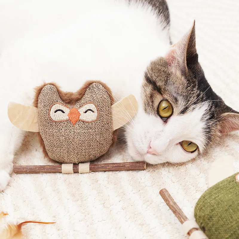 1 Stück Katzenspielzeug, selbstunterhaltender Katzenminze-Kaustick, Zahnreinigung, bissfest, interaktives Haustierzubehör