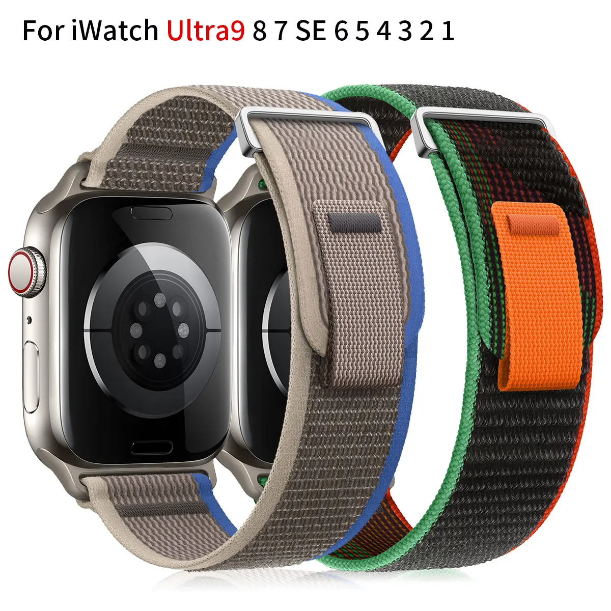 Double loop nylon strap for Apple Watch IWatch Series ultra 8 7 9 5 4 6 SE 3-1 49MM 38MM Strap Sports Fitness Lightweight strap